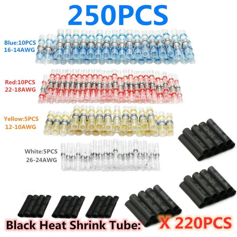 250 x Solder Wire Seal Connectors Heat Shrink Kit Car Automotive Electric Leads 