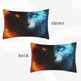thumbnail image 2 of Sikiie Red And Blue Fire Cat Print Plush Pillow Cover, Wrinkle-proof and Stain-resistant Pillow Protector without Pillow Core, Home Decoration-14"x20", 2 of 6