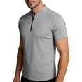 thumbnail image 2 of WIZUTIZ Moisture Wicking Shirts for Men Short Sleeve Quarter Zip Muscle Shirt Quick Dry T-Shirt Lightweight with Zipper Pocket, 2 of 5