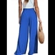 thumbnail image 2 of Pantalones Anchos de para Mujer, de Cintura Alta, para Playa y Descanso. Azul M, 2 of 7