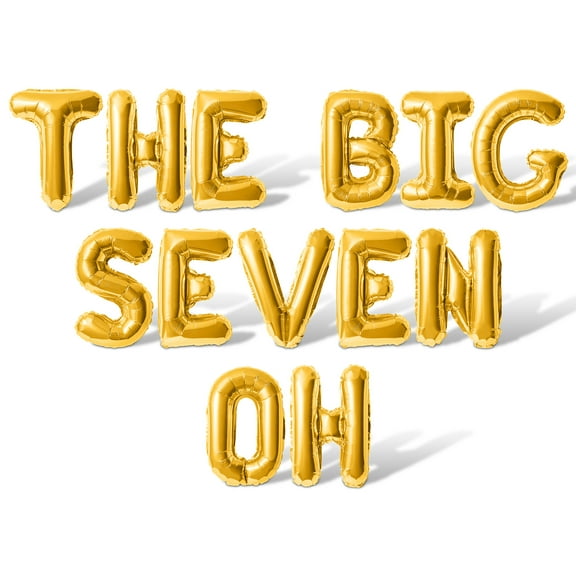Letter Balloons - THE BIG SEVEN OH 16" Inch Alphabet Letters Foil Mylar Balloon 70th Birthday Party Banner (Gold)
