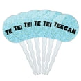 thumbnail image 1 of Teegan Cupcake Picks Toppers - Set of 6 - Blue Speckles, 1 of 1