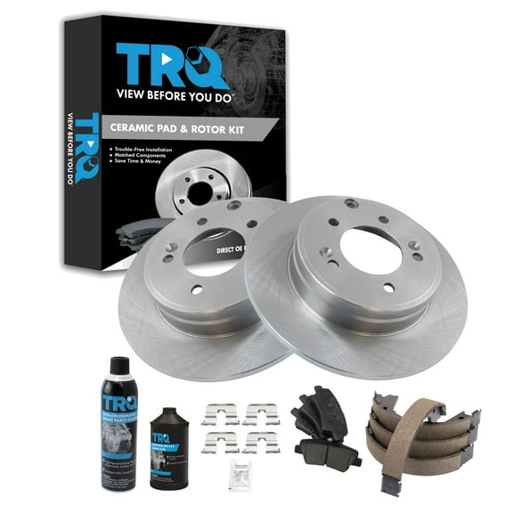 TRQ Rear Brake Pad & Rotor Kit BKA34985 Fits Select 2014-2015 Kia Optima , 2015-2015 Hyundai Sonata