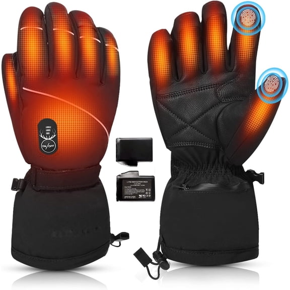 SNOW DEER Upgraded Heated Gloves Men Women,Ski Motorcycle Electric Battery Mittens Gloves