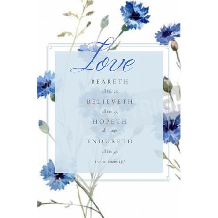 Bulletin Wedding Love Beareth All Things 1 Corinthians 137 Kjv Pack Of 100