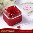 thumbnail image 6 of TJT Preserved Rose Flower with Heart Necklace in Box, Eternal Real Rose for Her Women Wife Grandma Anniversary Birthday Romantic Love Gifts, Red Square, 6 of 19