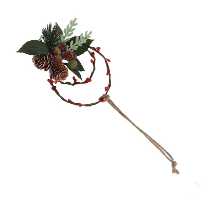 Handmade Unique Pine Cone Christmas Hanging Decorative Wreath, Twine And Polyester, DIY Star String Lights, Multifunctional Room Decorations