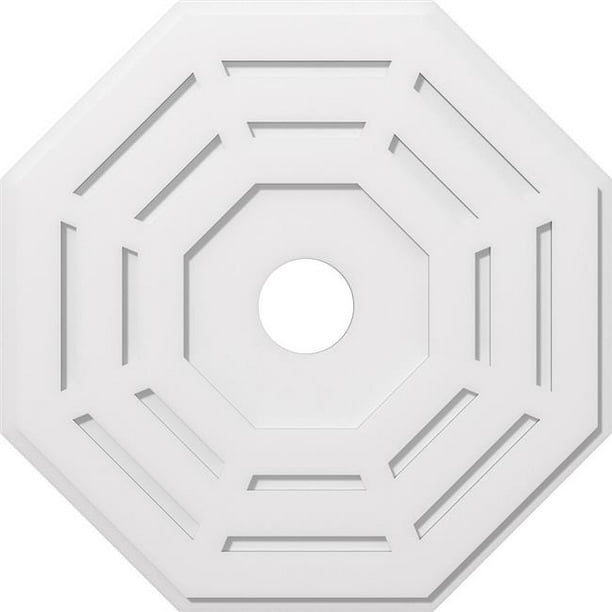 Ekena Millwork CMP32WN-05000 32 in. OD x 5 in. ID Square Westin Architectural Grade PVC Contemporary Ceiling Medallion