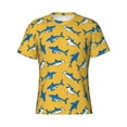thumbnail image 4 of Qekee Shark Print Classic Fit T-Shirt Men's Shirt Men's Tight Short Sleeves for Exercise, Running, Mountaineering - Shark Print, 4 of 9