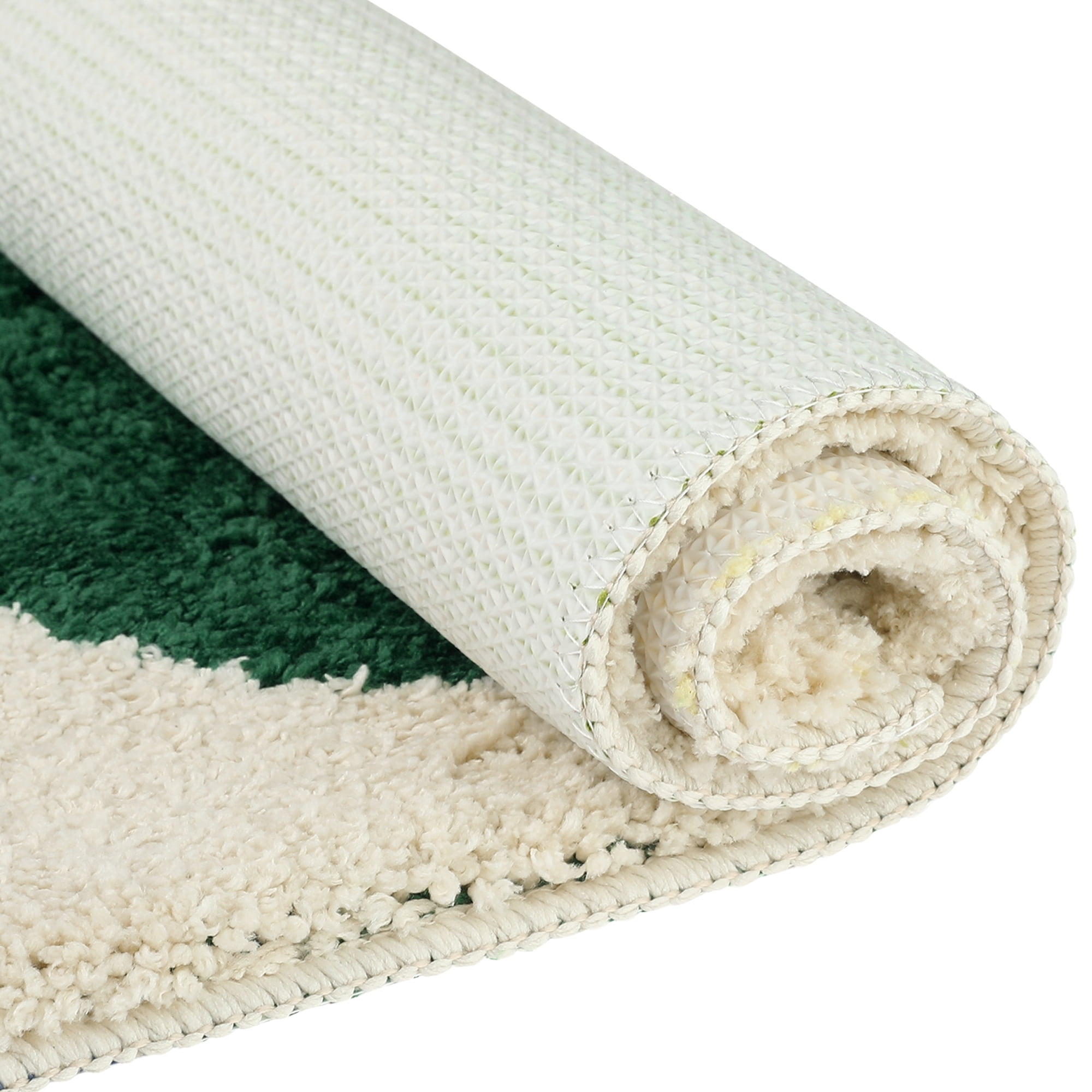 Unique Bargains 2 Pcs Printing Bath Mats Non-Slip Quick Dry Rugs for Bathroom Beige 18" x 26"