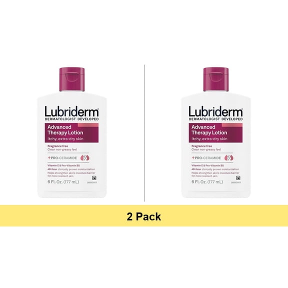 Lubriderm Advanced Therapy Moisturizing Lotion Extra Dry Skin - 6 Oz - 2 Pack