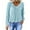 Light Blue, variant on Long Sleeved Round Neck Top Womens Pocket Shirt Solid Color V Neck Long Sleeve Top with Ruffles and Raglan Sleeves Casual Winter Top
