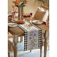 thumbnail image 3 of Table Runner Dresser Scarves 72 Inch Long, Spring Watercolor Farm Floral Plant Linen Dining Table Runners Linen Cotton and White Black Grid Tabletop Scarf for Wedding Holiday Party Kitchen, 3 of 7