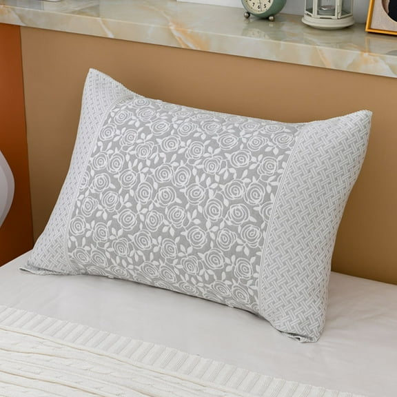 Pillow Case Pillow Cover Standard Size 50x108cm Cotton Pillowcase Anti Pilling Anti Slip Gauze Pillow Cover Household Bedding Floral Design Breathable Soft Easy Wash Machine Washable Bedroom Accent