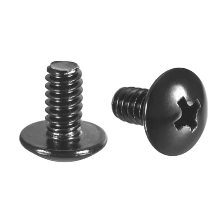 #10-24 x 3/8" Truss Head Phillips Machine Screws, 304 Stainless Steel, Black Oxide Finish, 100 Pack
