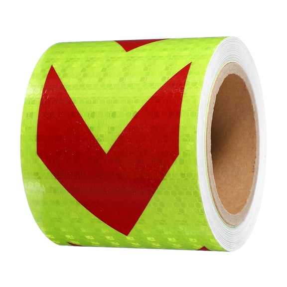 Uxcell Reflective Tape, 4"x49 Ft Waterproof Reflective Tape Warning Safety Tape Reflector for Trucks, Arrow Yellow Red
