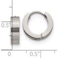 thumbnail image 4 of Stainless Steel Brushed And Polished 4mm Hinged Hoop Earrings (13 X 13) Made In China sre1224, 4 of 5