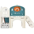 thumbnail image 6 of RONSHIN 7-in-1 Kids Slide Playset Climbing Crawling Playhouse With Slide Basketball Hoop Ring Toss Tunnel For Boys Girls Birthday Xmas Gifts, 6 of 8