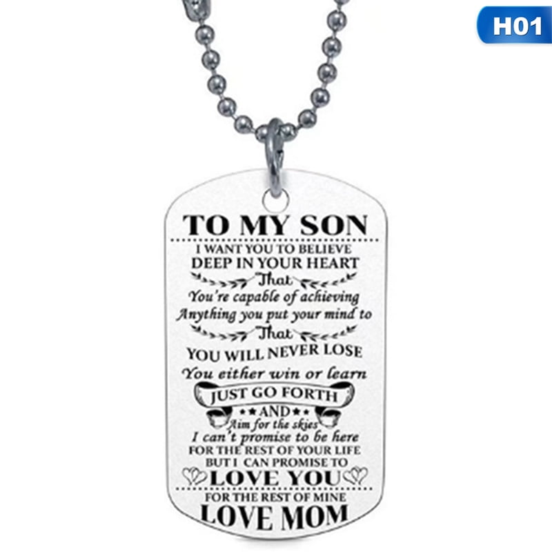 to my son dog tag necklace