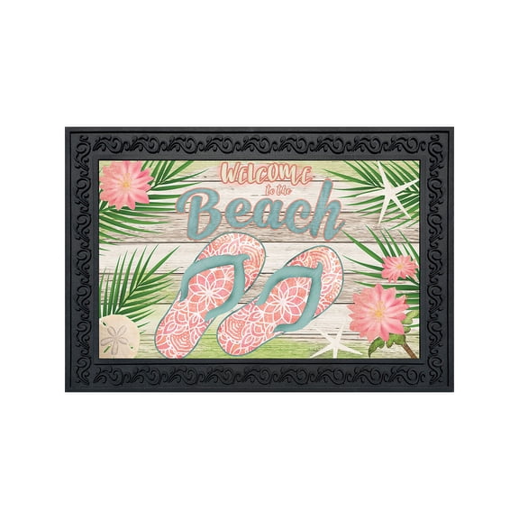 Briarwood Lane Summer Doormat 30x18 Indoor Outdoor Welcome Beach Flip Flops For Summer Doormat
