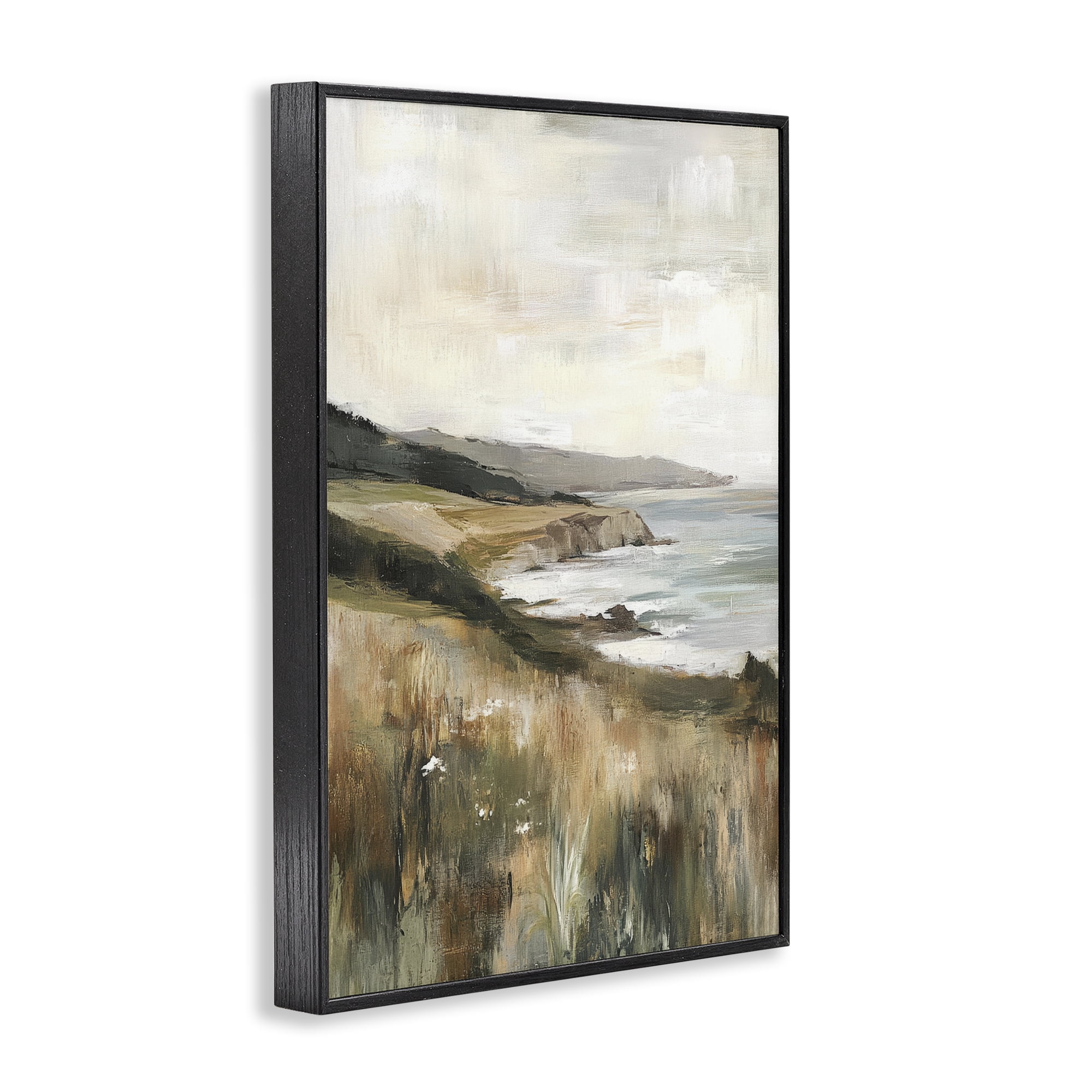Stupell Industries Northern Coast Cliffside Black Framed Giclee Art, design by Petal Prints Design
