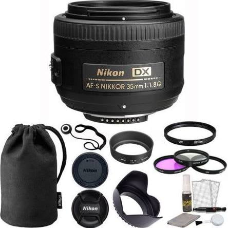 Nikon AF-S DX Nikkor 35mm f/1.8G Objectif + Kit d'Accessoires de Valeur Supérieure 52mm
