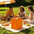 thumbnail image 5 of Miwamany Insulated Reusable Grocery Shopping Bags, Foldable Cooler Bag Food Delivery Bags with Hard Bottom Insert and Zippered Top, Stands Upright, Cooler Totes for Hot or Cold Food Transport, 5 of 6