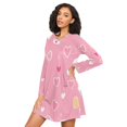 thumbnail image 3 of FORMRS Womens Long Sleeve Nightgowns Crew Neck Sleep Shirt Soft Pajamas Sizes S-3XL, Love Connection, 3 of 8