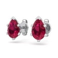 thumbnail image 5 of SuperJeweler 1 Carat Pear Shape Ruby Stud Earrings In Sterling Silver For Women, 5 of 6