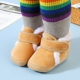 thumbnail image 4 of Ketyyh-chn99 Baby Booties Kids Shoes Baby Boy Girl Soft Fleece Booties Stay On Slippers Socks Shoe Non Skid Toddler First Walkers Khaki,5, 4 of 5