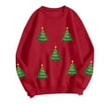 thumbnail image 5 of zaveiop Christmas Sweatshirt for Women Crewneck Sequin Christmas Tree Sweater Xma Long Sleeve Holiday Pullover Shirts (Z-Red, S), 5 of 6