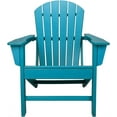 thumbnail image 4 of UV Protected HDPE Indoor and Outdoor Adirondack Plastic Lounge Patio Porch Deck Beach Chair for Kids and Adults, Turquoise, 4 of 9