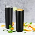 thumbnail image 6 of Gingprous 20 oz 8 Pack Stainless Steel Skinny Travel Tumblers with Lid and Straw,Double Wall Vacuum Insulated Slim Water Tumbler Cup?Black, 6 of 15
