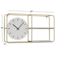 thumbnail image 3 of DecMode 27" x 15" Gold Metal 2 Shelf Wall Clock, 3 of 8
