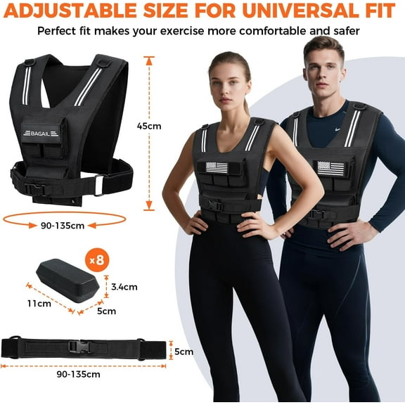 Weighted Vest for Men and Women - 20lbs/30lbs/40lbs Adjustable with Removable Iron Weights for Strength Training, Running, and Fitness