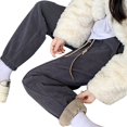 thumbnail image 5 of Autumn Saving Clearance MIUOWANP Women Warm And Cold Cotton Pants Lightweight Plus Size High Waist Casual Versatile Women Pants Long Pants Dark Gray XL, 5 of 5