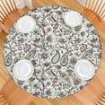 thumbnail image 2 of Vibrant Floral Round Tablecloth with Elastic Perimeter, Bohemian Style for Tables Up to 56 Inches, 2 of 7