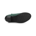 thumbnail image 5 of BLISSFUL STEP Women's Shoes Round Toe Stacked Block Heel Zipper Ankle Boots Green 6.5, 5 of 7