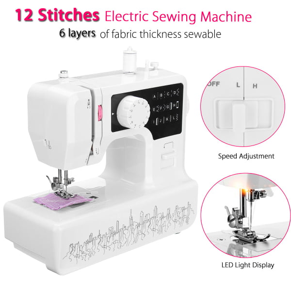USB Mini Portable Electric Sewing Machine Built-in Small Drawer Storage ...