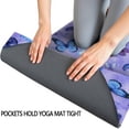 thumbnail image 3 of Purple Butterfly Pattern Hot Yoga Mat Towel Non Slip for Hot Yoga - Quick-Drying Yoga Mat Cover with 4 Corner Pockets with Travel Bag - Hot Yoga Towel Non Slip Grip Moisture Wicking Sweat 70"x26", 3 of 6