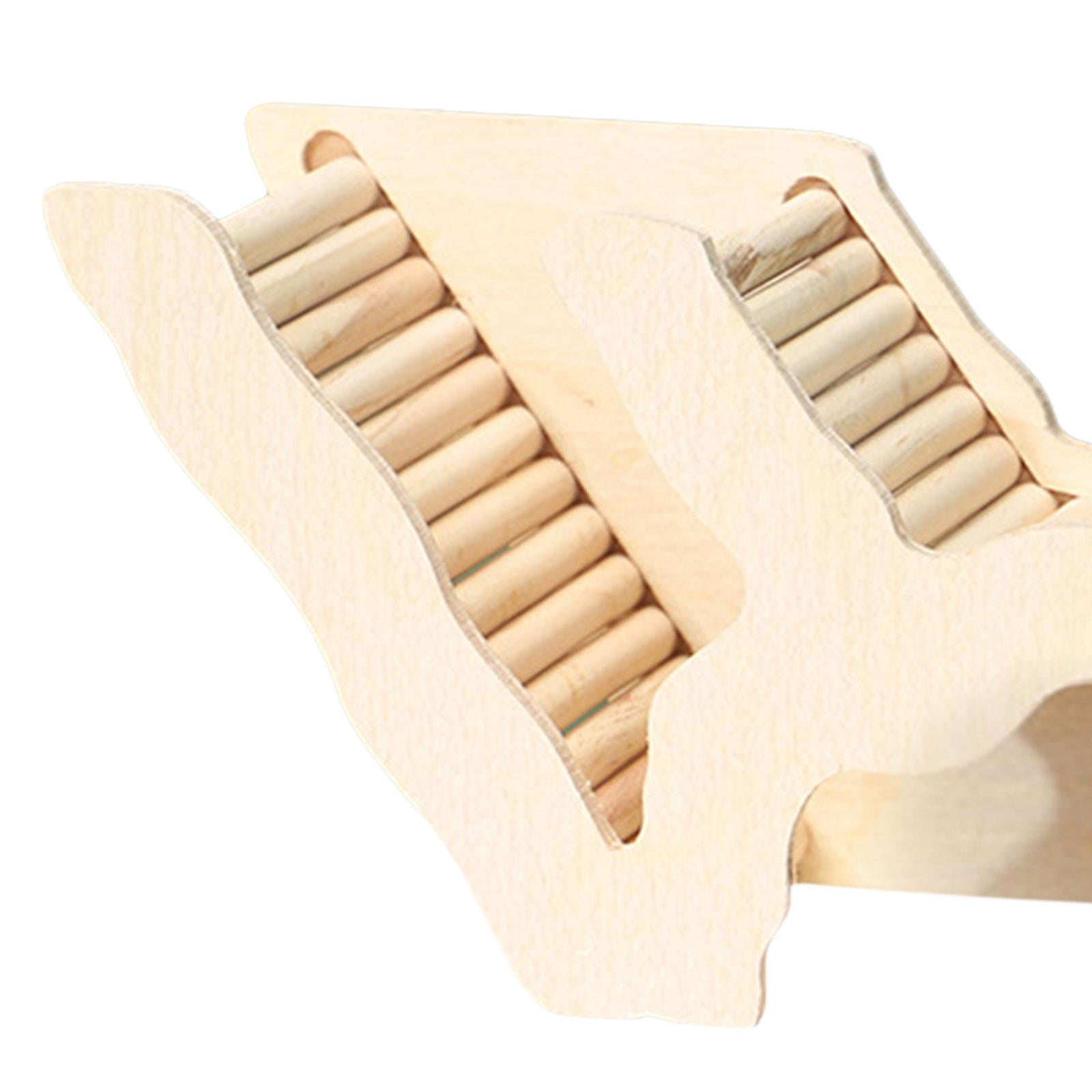 Gazechimp Hamster Hideout Hut Wood Hiding Ladder Tunnel Exercise Palyhouse Accessories Color A