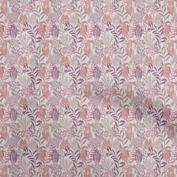 oneOone Polyester Spandex Light Peach Fabric Leaves Sewing Fabric By The Yard Printed Diy Clothing Sewing Supplies 56 Inch Wide