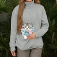 thumbnail image 6 of purcolt Cats Dogs Pouch Hoodie for Women, Pet Carrier Puppy Kitten Holder Sweatshirt Large Pocket Long Sleeve Turtleneck Pullover Shirt for Women, 6 of 7
