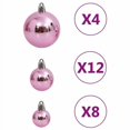 thumbnail image 1 of vidaXL 111 Piece Christmas Bauble Set Pink Polystyrene, 1 of 5