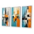 thumbnail image 3 of Designart "Cubist Explorations Deconstructed Minimalism III" Abstract Painting Framed Wall Art Set Of 3 - Blue Modern Frame Gallery Set For Office Decor, 3 of 6