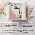 thumbnail image 2 of Ethan Taylor Abstract Throw Pillow Soft Cushion Cover 'Picasso Style Face I Shapes' Modern Pattern Decorative Square Accent Pillow Case, 20x20 Inches, Gray, Pink, 2 of 5