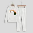 thumbnail image 3 of BiZtdJrK Women's 2025 Fashion Shamrock Print Tracksuits Casual Drawstring Jogger Sweatpants and Long Sleeve Hooded Pullover 2 Piece Sets St Patricks Day Outfits White M, 3 of 6