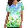 thumbnail image 2 of lcziwo Womens St. Patrick's Day Scrubs Tops Workwear V Neck Short Sleeve Print Nursing Uniform Casual Scrubs Shirts with Pockets 2025 Vacation Outfits Sky Blue XL Lightning Sales Today, 2 of 6