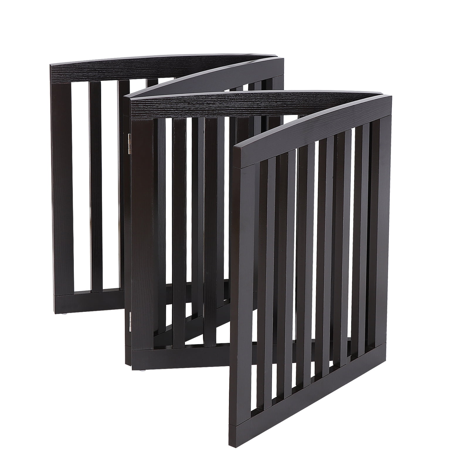 ZYPPP 4 Panels Dog Gate Pet Fence Safety Barrier Freestanding Doorway Coffee Colour