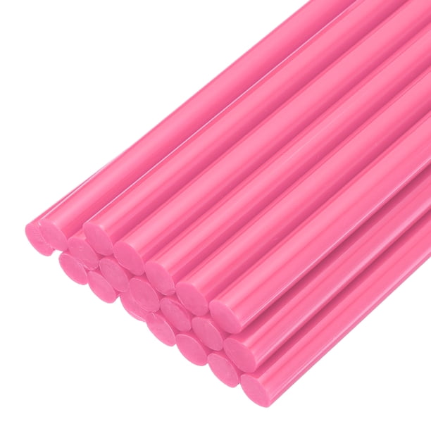 Barras de pegamento caliente de fusión 250mm x 11mm, compatibles con la mayoría de las pistolas de pegamento, perfectas para proyectos de manualidades y sellado, 20 piezas en rosa
